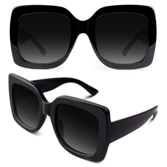 Oversized Square Frame Sunglasses Retro Vintage Trendy Y2K Chic Shades main image 4